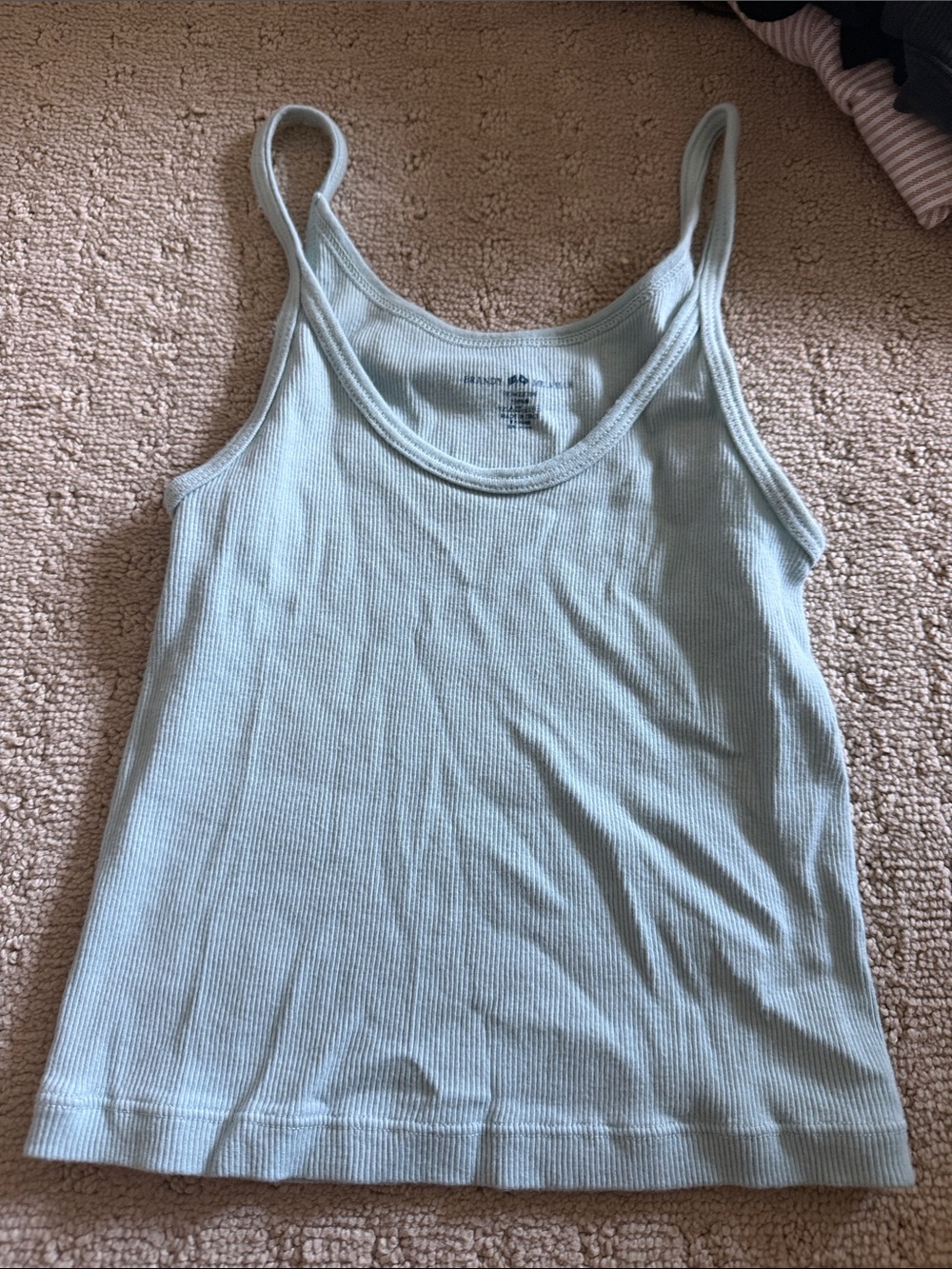 Brandy Melville Light Blue Ribbed Tank Top - Women